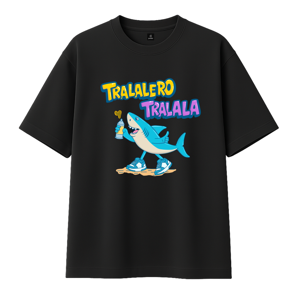 Czarna koszulka Tralalero Tralala